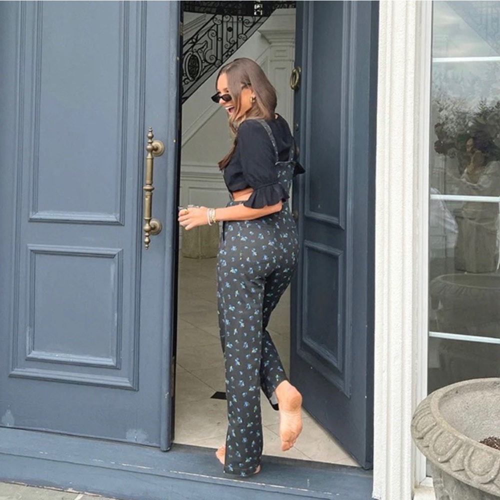 WEWOREWHAT slouchy slit overalls